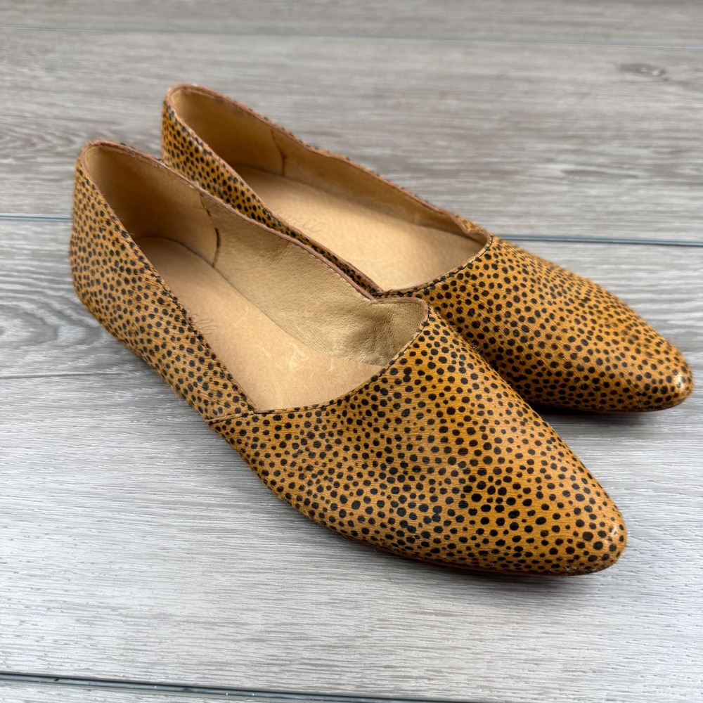 Madewell Womens Flats Calf Hair Cheetah Dot Print Brown 7.5